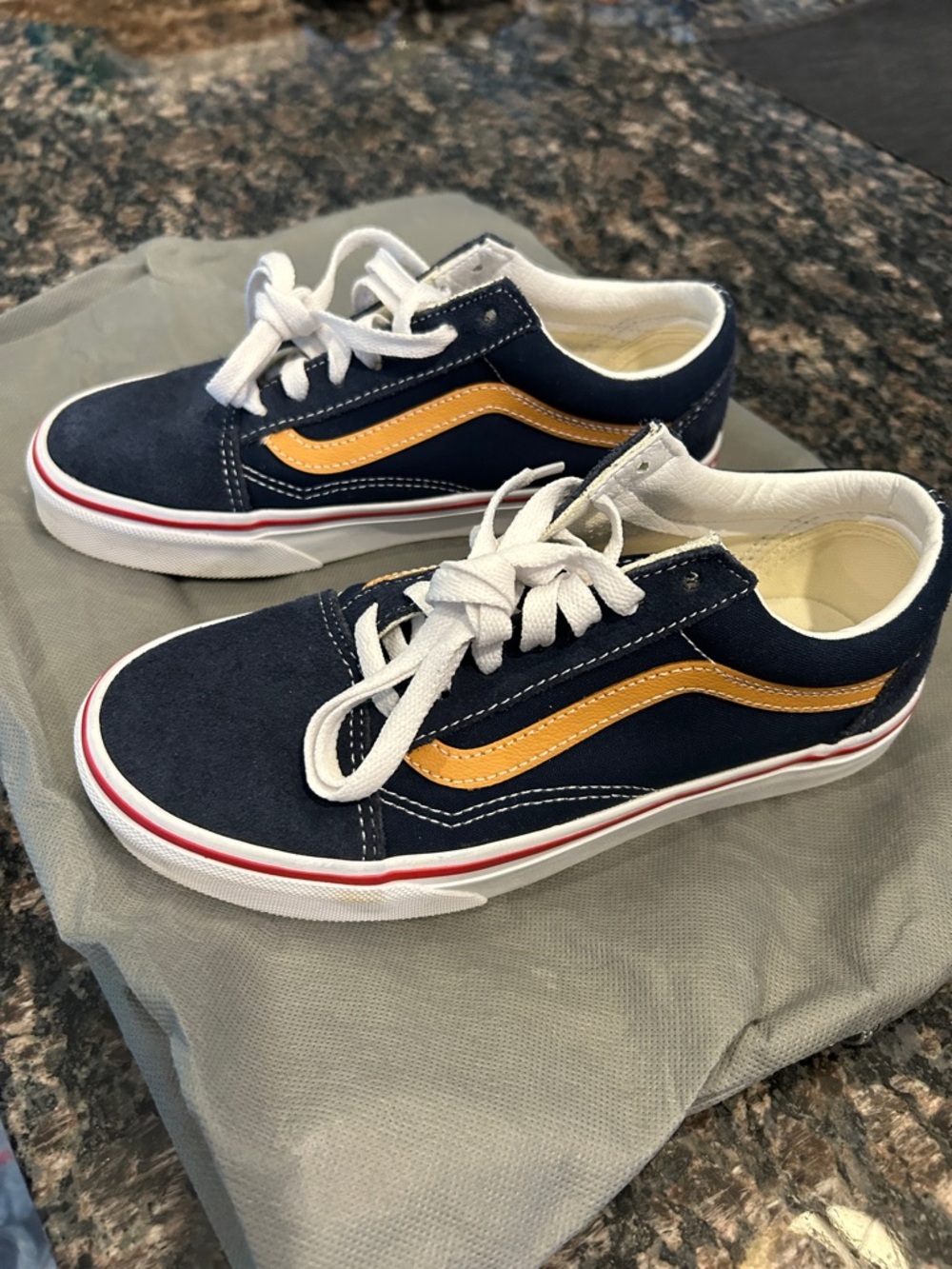 Navy & Yellow Vans Sneakers